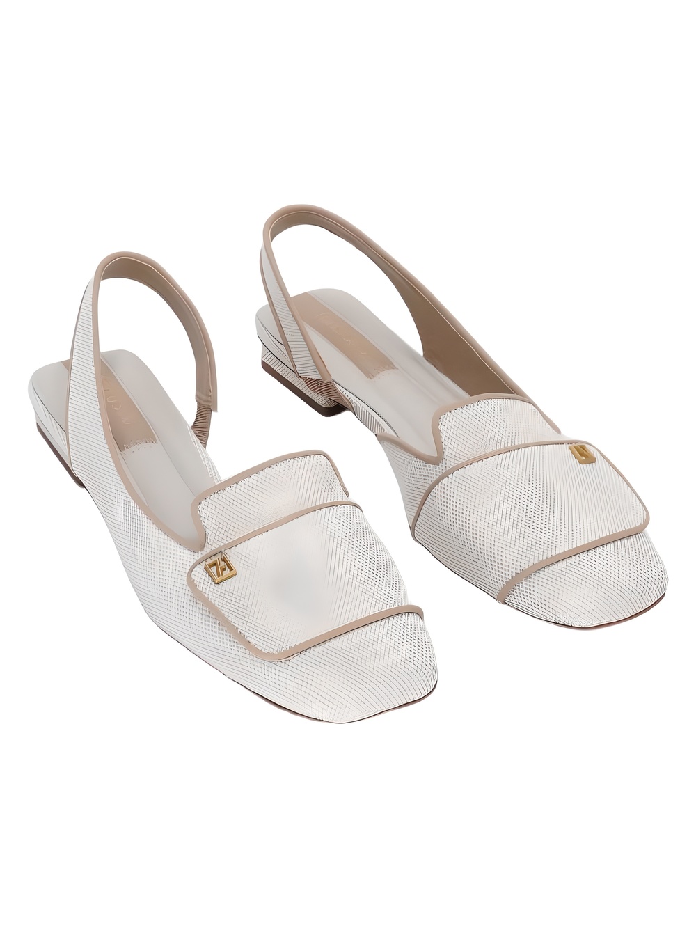 Franco Sarto Teagan Square Toe Slingback Flats Natural Beige Size 9M